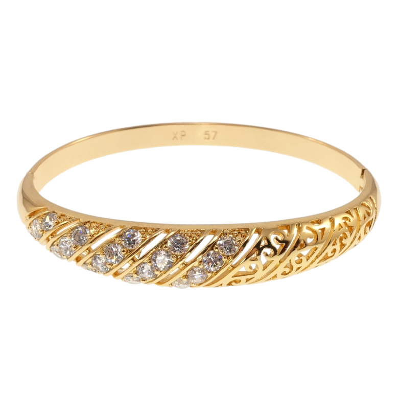 Браслет Xuping Позолота 18K Инкрустация цирконием ø 5,7см фото №1