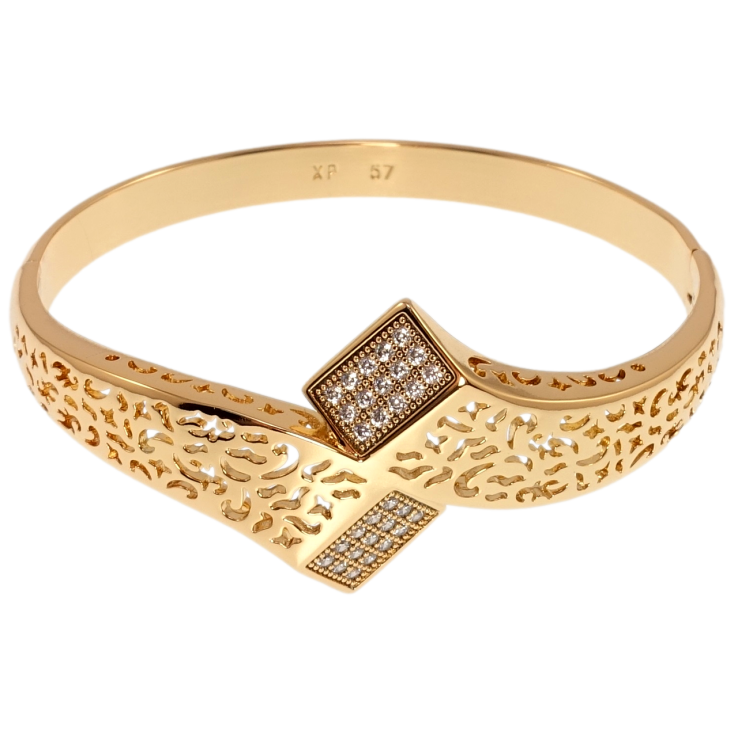 Браслет Xuping Позолота 18K Резной орнамент с цирконием ø 5,7см фото №23