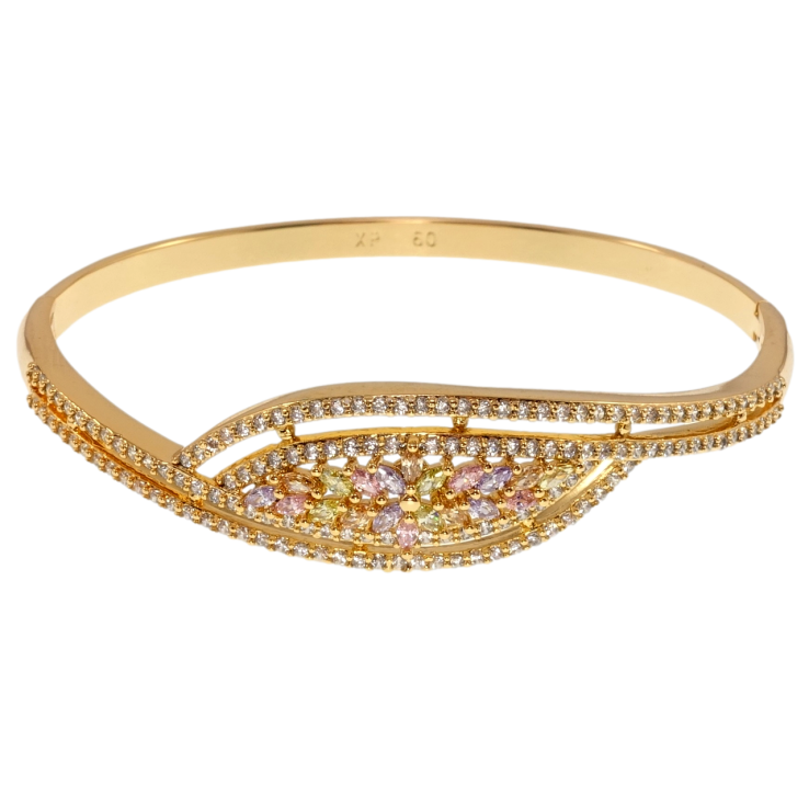 Браслет Xuping Позолота 18K Инкрустация цирконием с цветными фианитами ø 6см фото №12