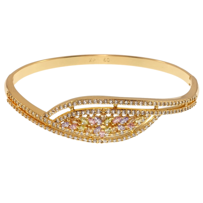 Браслет Xuping Позолота 18K Инкрустация цирконием с цветными фианитами ø 6см фото №1