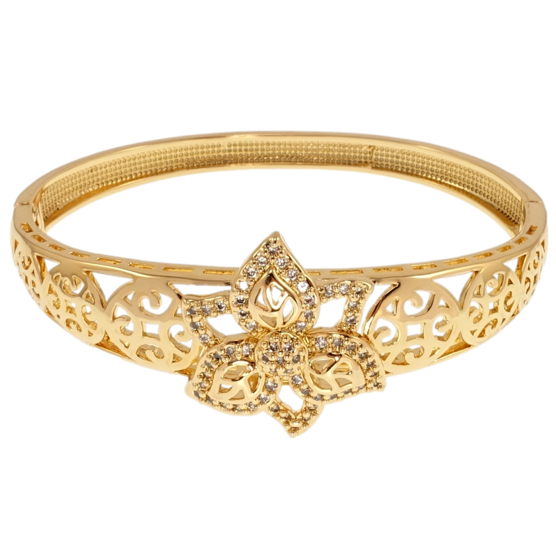 Браслет Xuping Позолота 18K Квітковий орнамент ø 6см фото №1