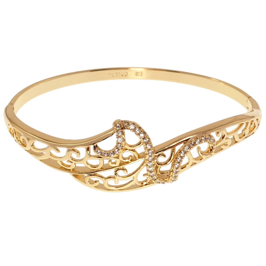 Браслет Xuping Позолота 18K Резной орнамент ø 6,5см фото №1