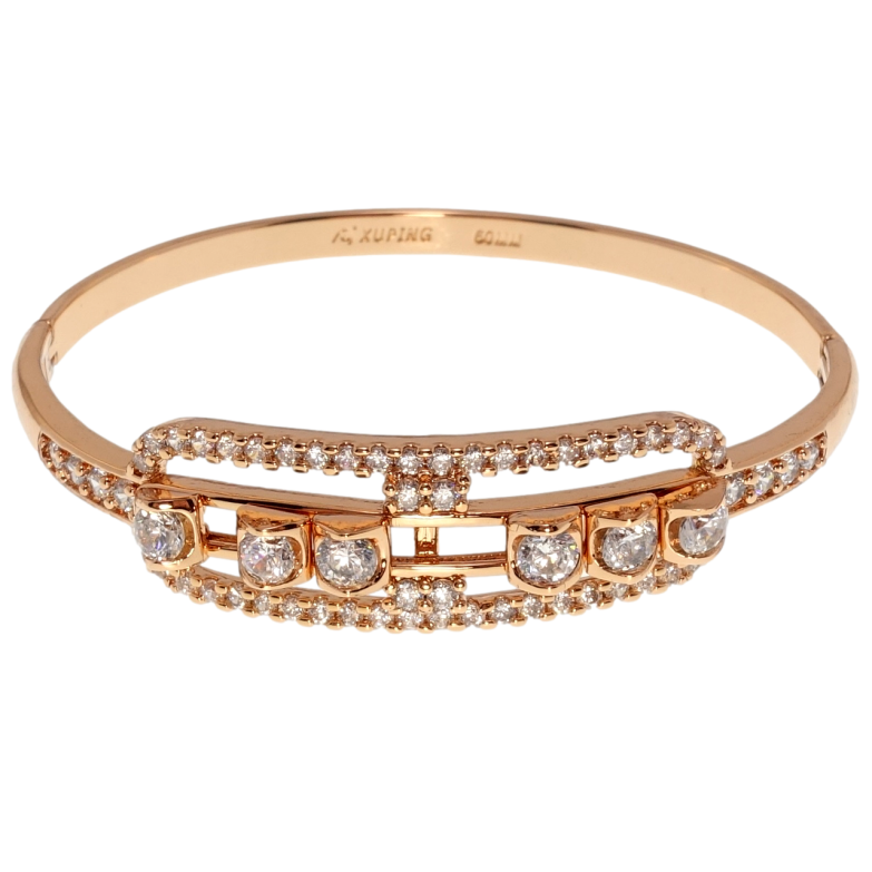 Браслет Xuping Позолота РВ Інкрустація цирконієм ø 5,8см фото №1