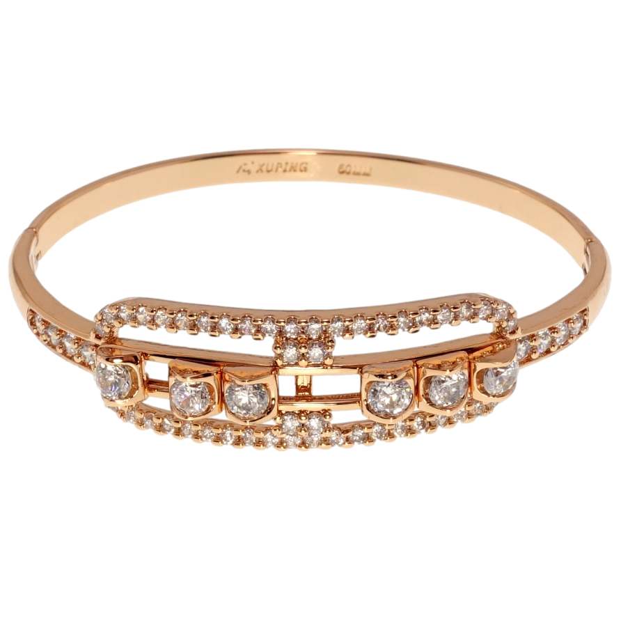 Браслет Xuping Позолота РВ Інкрустація цирконієм ø 5,8см фото №1