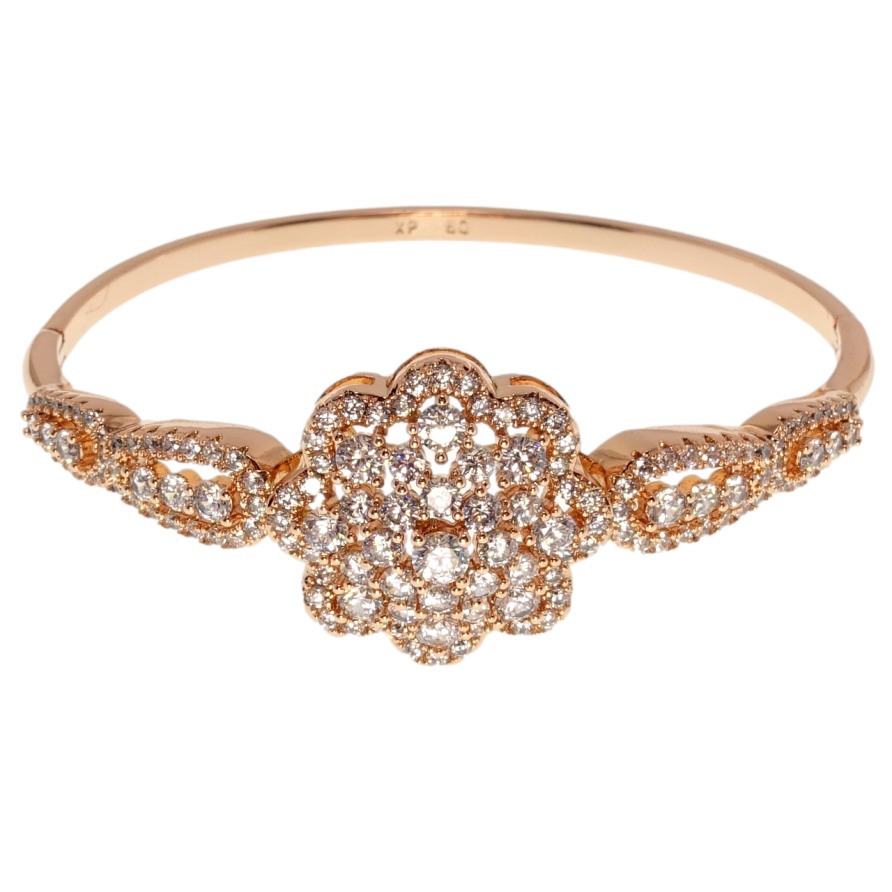 Браслет Xuping Позолота РВ Квітка інкрустація цирконієм ø 6см фото №1