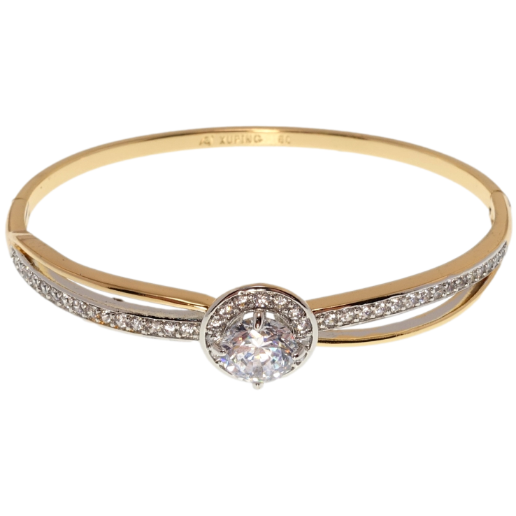 Браслет Xuping Позолота + Родий Инкрустация цирконием ø 6см фото №23