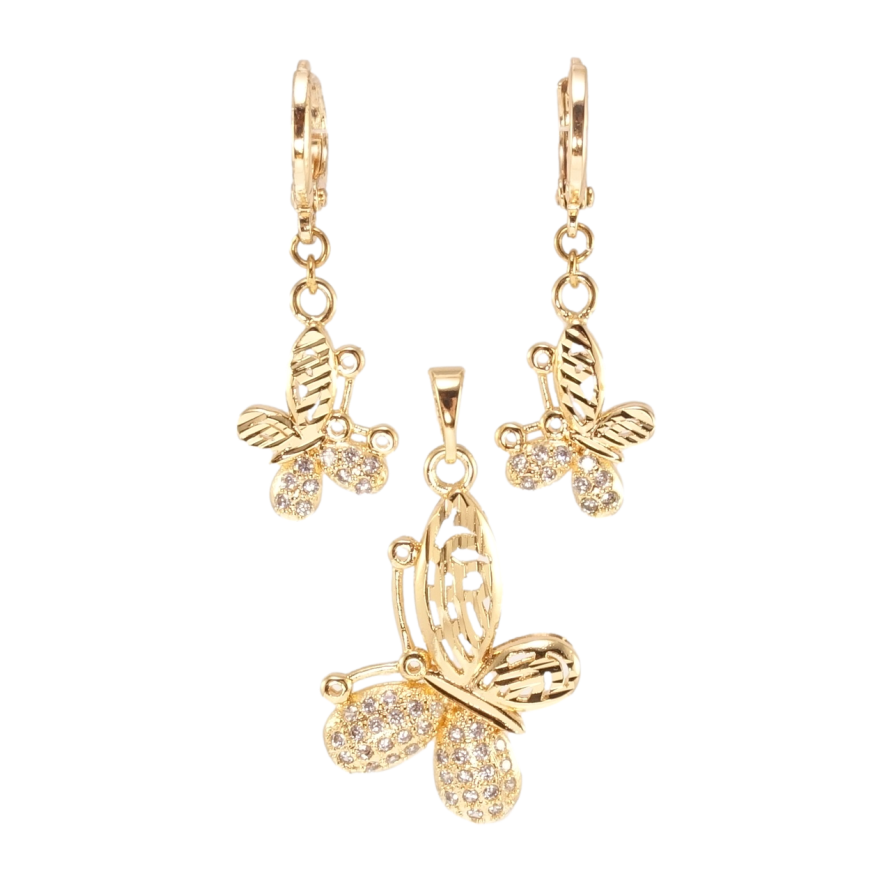 Набір Xuping M&L Колір 18K Сережки Кулон Метелики фото №1