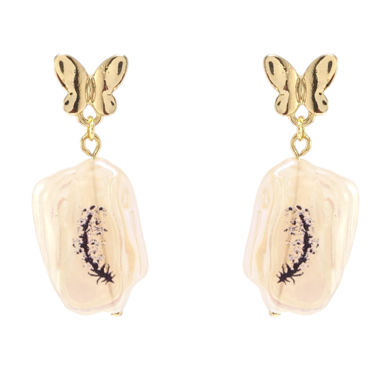 Серьги Xuping QQMM Позолота 14K пусеты Бабочки с подвесками из пластика фото №21