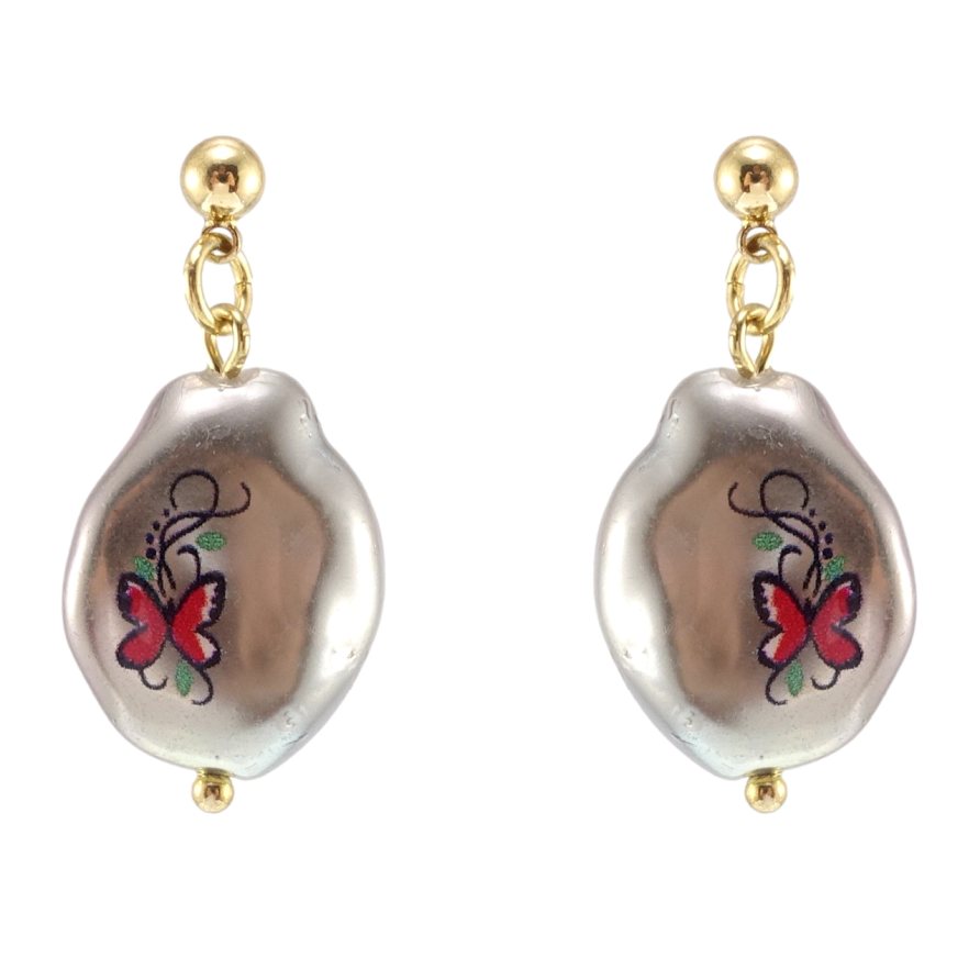 Сережки Xuping QQMM Позолота 14K пусети Підвіски із пластику з візерунком фото №1