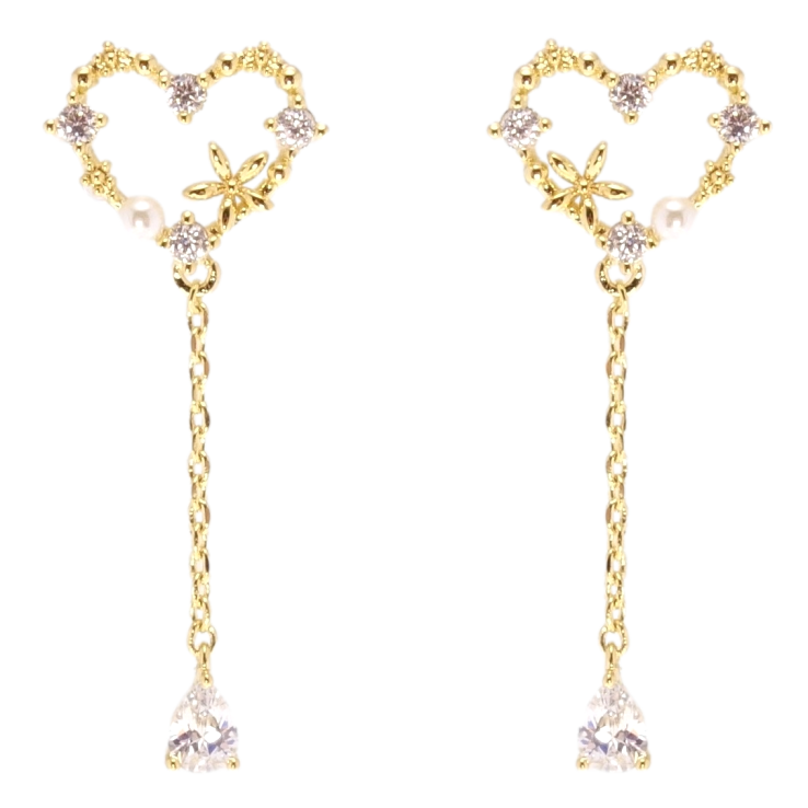 Сережки Xuping QQMM Позолота 14K пусети Сердечки фото №2