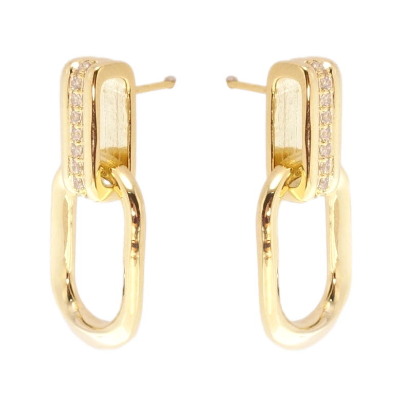 Серьги Xuping QQMM Позолота 14K пусеты Инкрустация цирконий фото №1