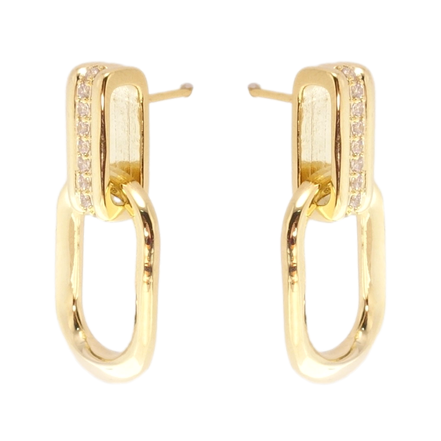 Сережки Xuping QQMM Позолота 14K пусети Інкрустація цирконій фото №1