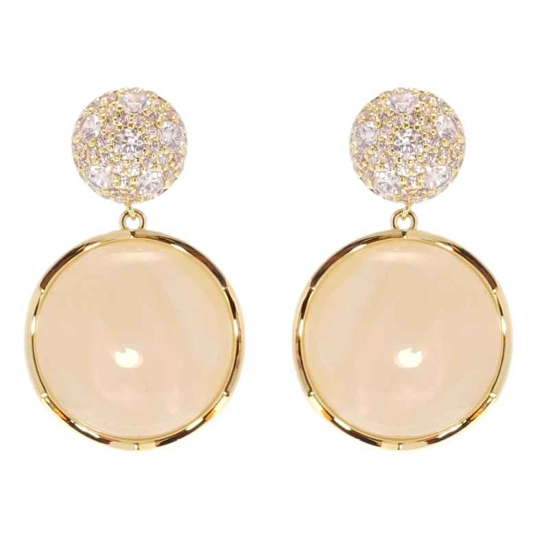 Сережки Xuping QQMM Позолота 14K пусети Підвіски з цирконієм фото №2