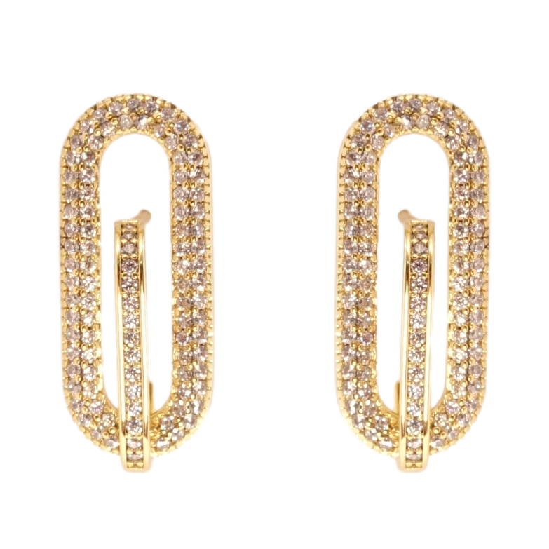 Серьги Xuping QQMM Позолота 14K пусеты Инкрустация цирконием фото №1