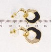 Сережки Xuping QQMM Позолота 14K пусети колечки з чорними вставками та цирконієм фото №2