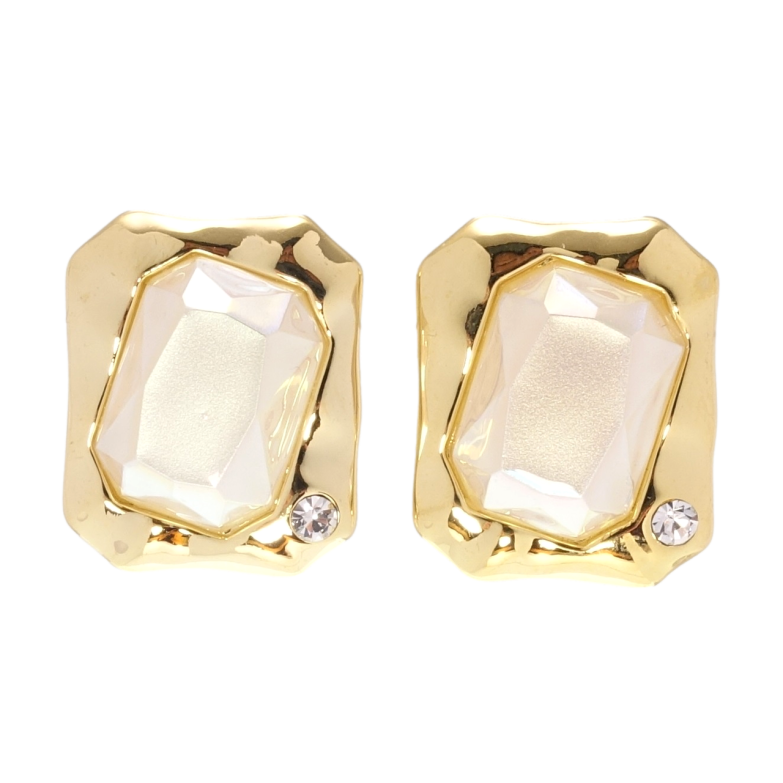 Сережки Xuping QQMM Позолота 14K пусети Перламутрові вставки на один бік фото №1