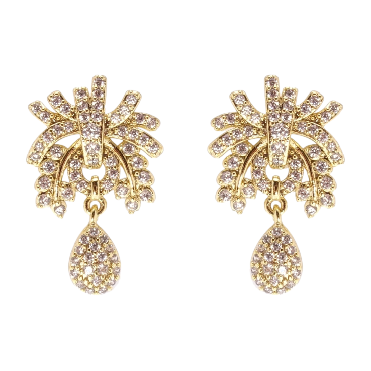 Сережки Xuping QQMM Позолота 14K пусети Інкрустація цирконієм фото №23