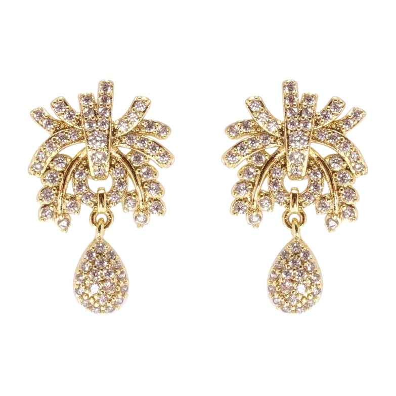 Серьги Xuping QQMM Позолота 14K пусеты Инкрустация цирконием фото №1