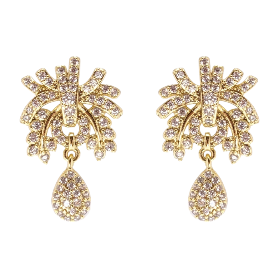 Сережки Xuping QQMM Позолота 14K пусети Інкрустація цирконієм фото №1