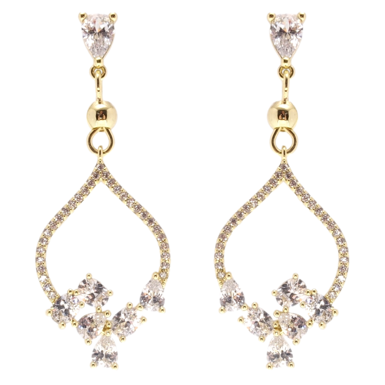 Серьги Xuping QQMM Позолота 14K пусеты Подвески инкрустация цирконием фото №13