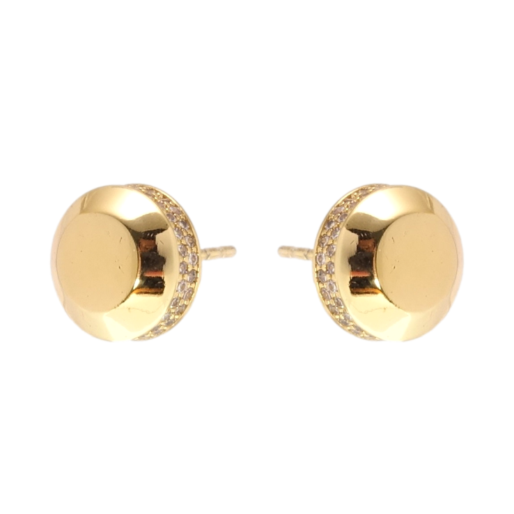 Сережки Xuping QQMM Позолота 14K пусети Кола інкрустація цирконієм ø 10мм фото №20