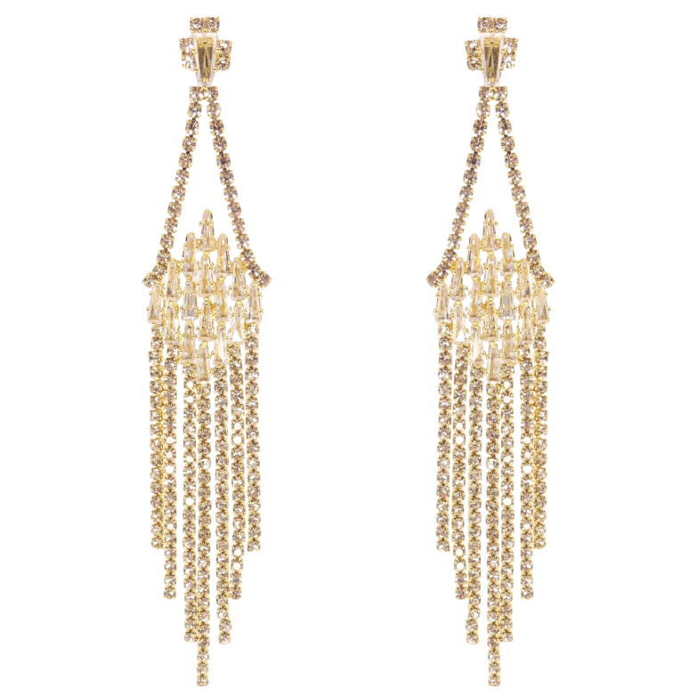 Сережки Xuping QQMM Позолота 14K пусети Підвіски з інкрустацією цирконієм фото №1