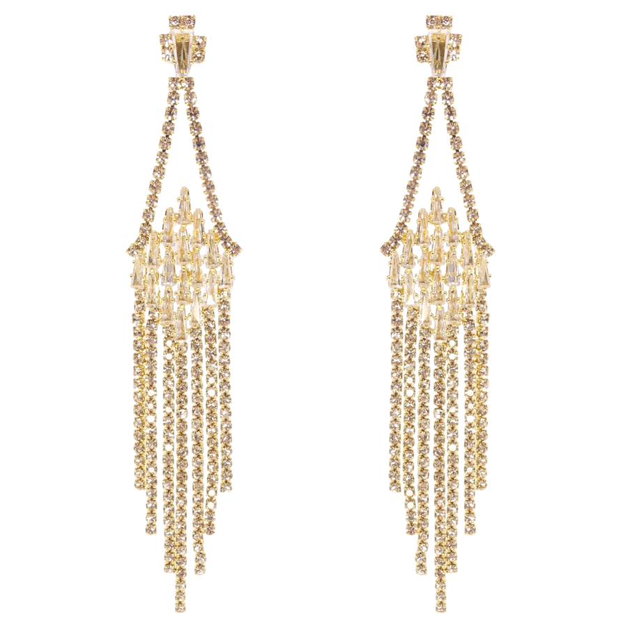 Сережки Xuping QQMM Позолота 14K пусети Підвіски з інкрустацією цирконієм фото №1