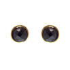 Сережки Xuping QQMM Позолота 14K пусети Чорні фіаніти ø 9мм фото №2