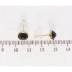 Сережки Xuping QQMM Позолота 14K пусети Чорні фіаніти ø 9мм фото №3