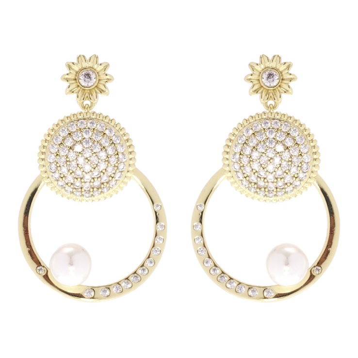 Сережки Xuping QQMM Позолота 14K пусети Підвіски інкрустація цирконієм фото №20