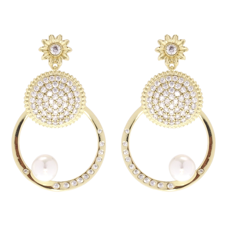 Серьги Xuping QQMM Позолота 14K пусеты Подвески инкрустация цирконием фото №24