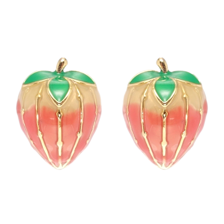 Сережки Xuping QQMM Позолота 14K пусети Ягідки з емаллю фото №18