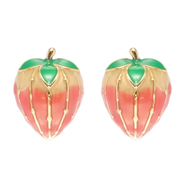 Серьги Xuping QQMM Позолота 14K пусеты Ягодки с эмалью фото №1