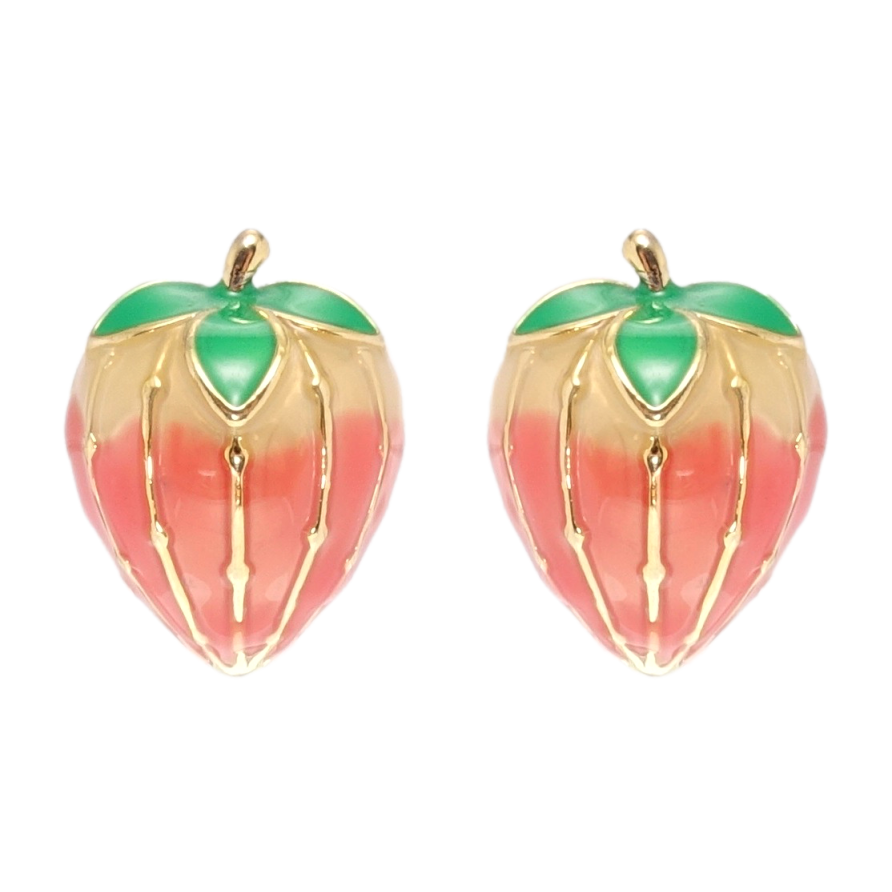 Сережки Xuping QQMM Позолота 14K пусети Ягідки з емаллю фото №1