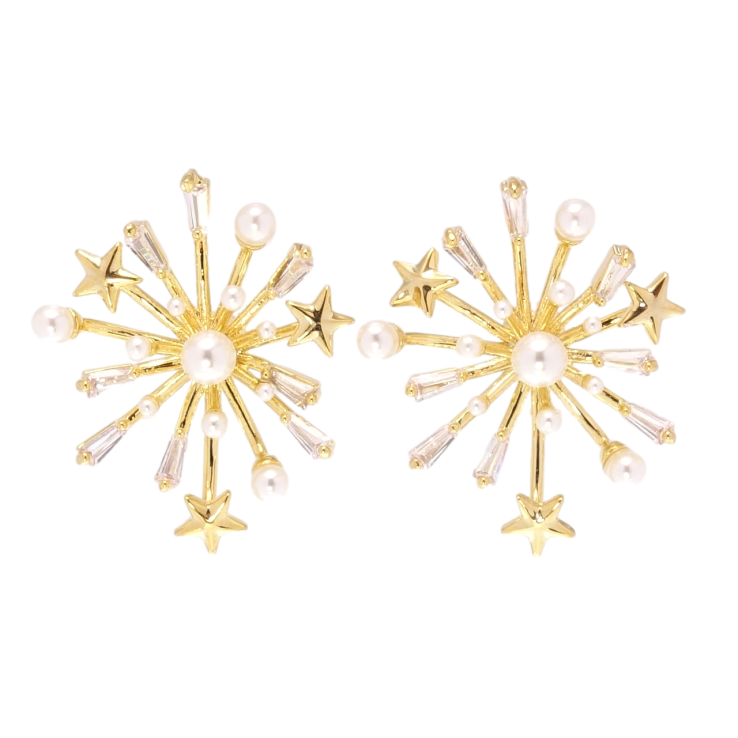 Сережки Xuping QQMM Позолота 14K пусети Феєрверки фото №17