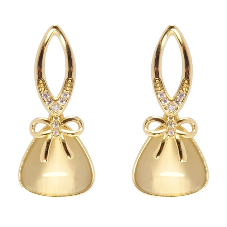 Сережки Xuping QQMM Позолота 14K пусети Кристали з бантами фото №12