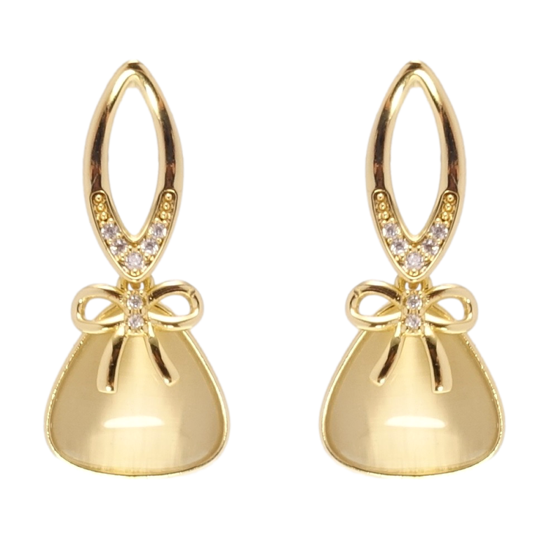Сережки Xuping QQMM Позолота 14K пусети Кристали з бантами фото №5