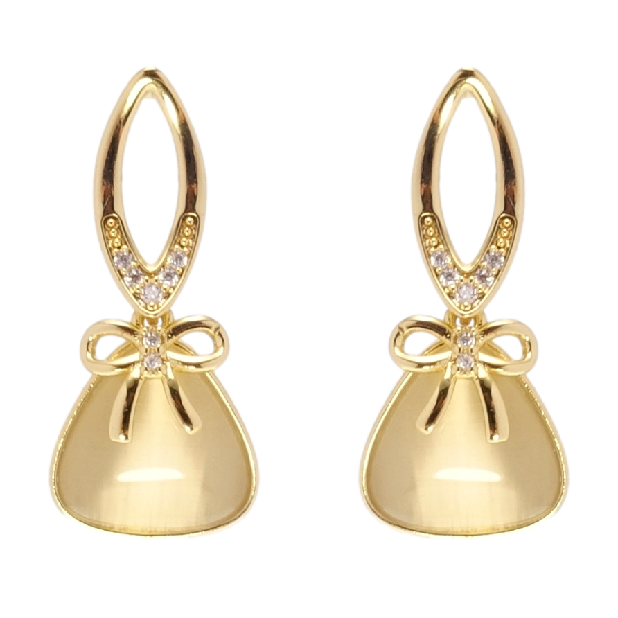 Сережки Xuping QQMM Позолота 14K пусети Кристали з бантами фото №1