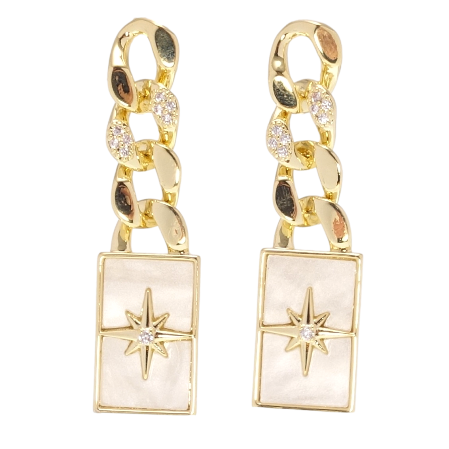 Сережки Xuping QQMM Позолота 14K пусети Декоративні підвіски з перламутровими вставками фото №1