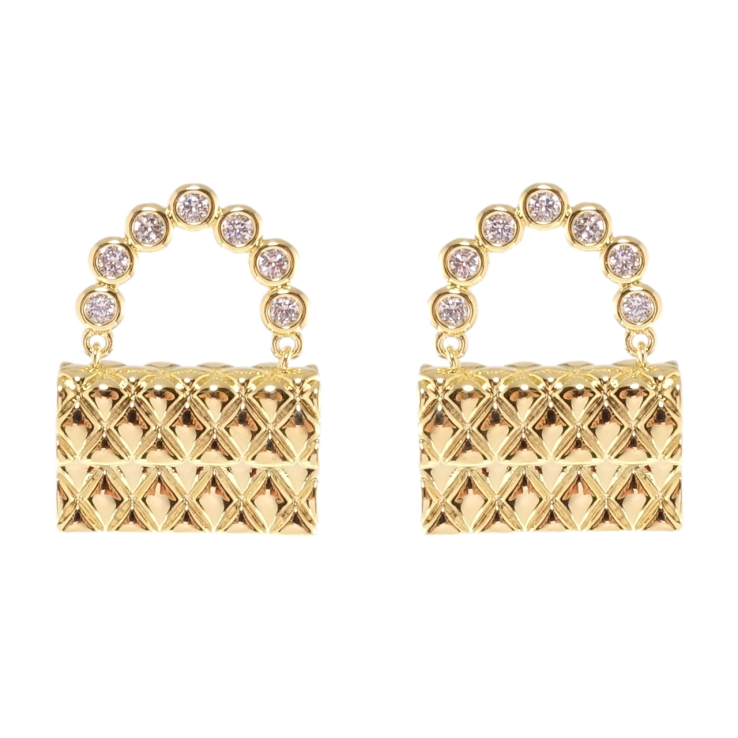 Сережки Xuping QQMM Позолота 14K пусети Сумочки фото №21