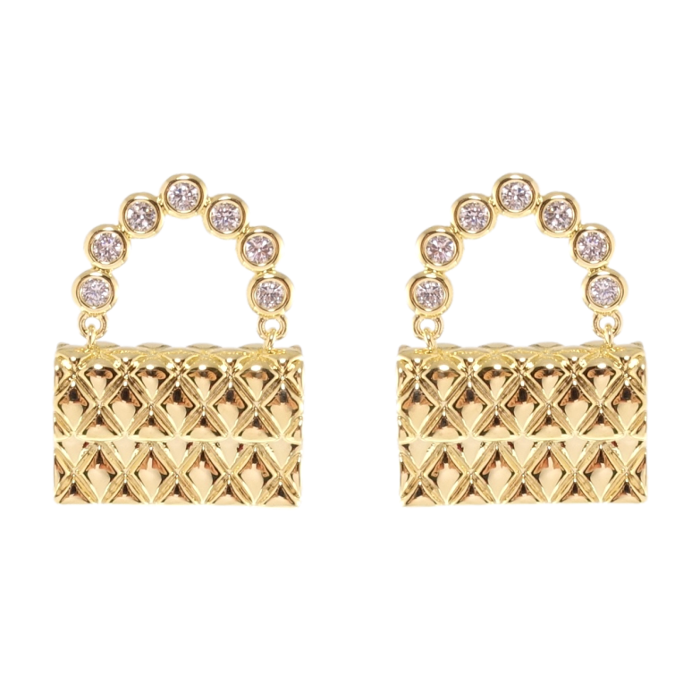 Сережки Xuping QQMM Позолота 14K пусети Сумочки фото №13