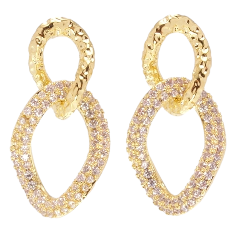 Серьги Xuping QQMM Позолота 14K пусеты Инкрустация цирконием фото №1