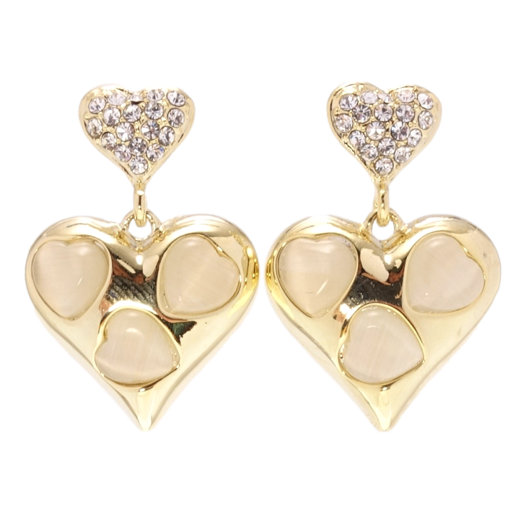 Сережки Xuping QQMM Позолота 14K пусети Сердечки фото №3