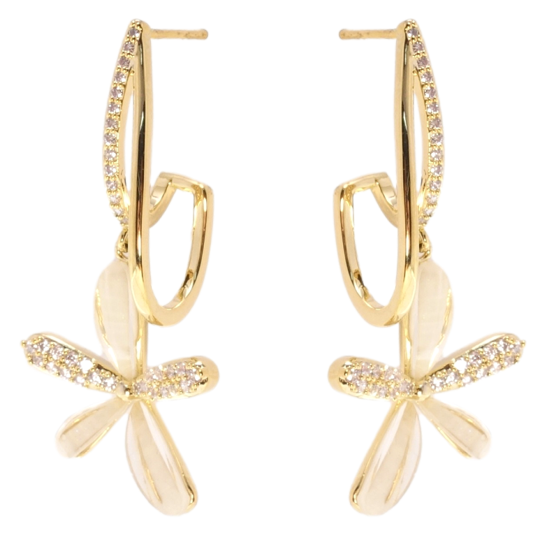 Сережки Xuping QQMM Позолота 14K пусети Квіточки фото №3