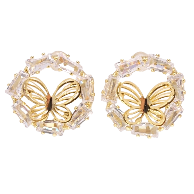 Сережки Xuping QQMM Позолота 14K пусети Метелики фото №1