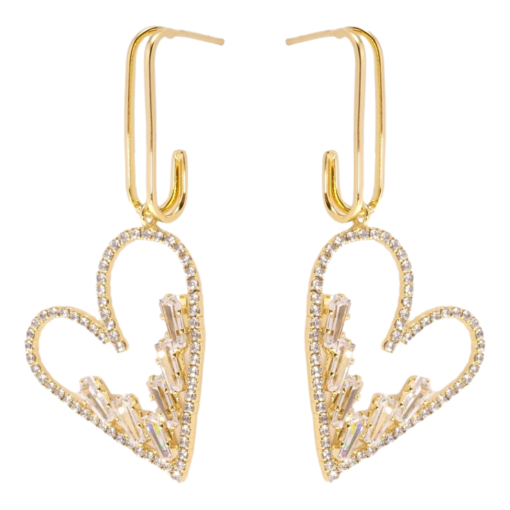 Сережки Xuping QQMM Позолота 14K пусети Сердечки фото №4