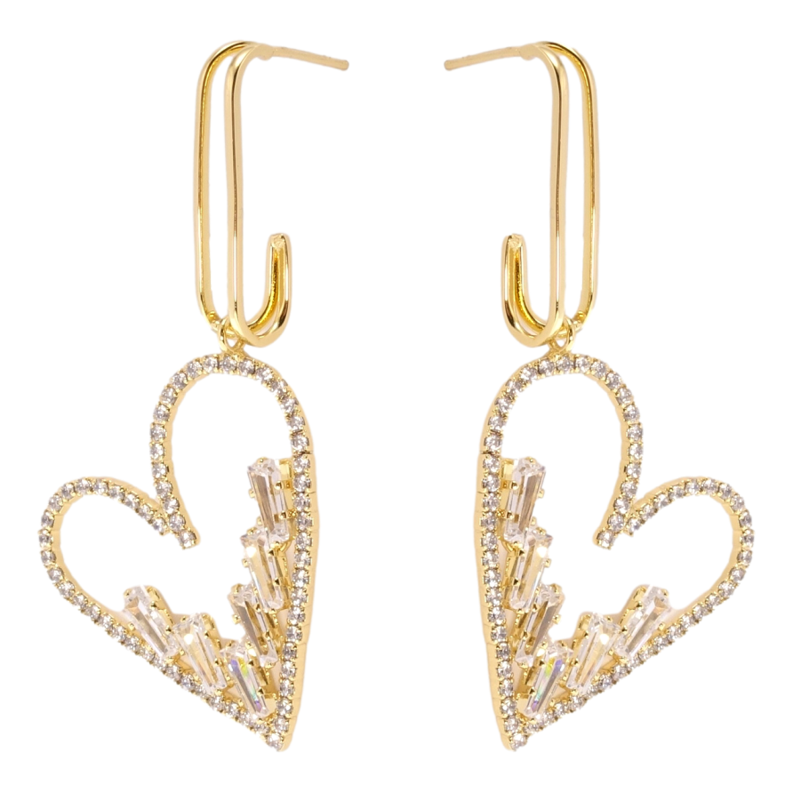 Сережки Xuping QQMM Позолота 14K пусети Сердечки фото №1