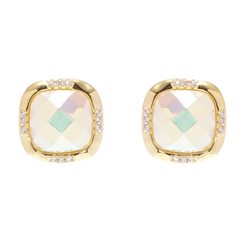 Серьги Xuping QQMM Позолота 14K пусеты Перламутровые вставки 18х18мм фото №18