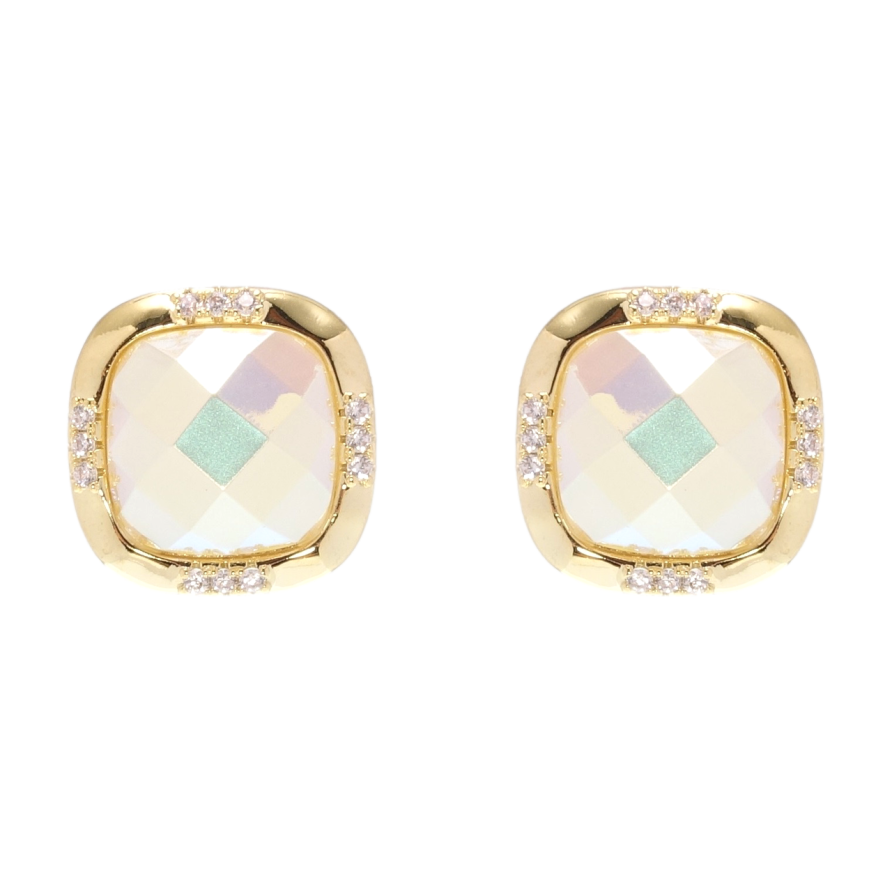 Сережки Xuping QQMM Позолота 14K пусети Перламутрові вставки 18х18мм фото №1