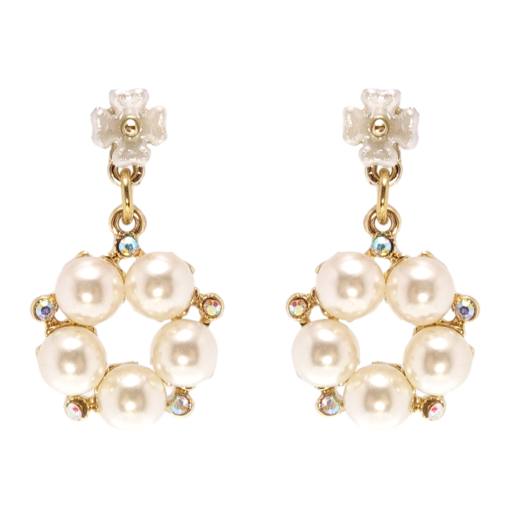 Сережки Xuping QQMM Позолота 14K пусети Перлинні підвіски фото №9